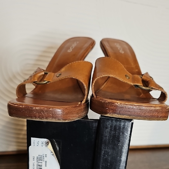 Bebe Women's Brown Leather Heels - Picture 7 of 10